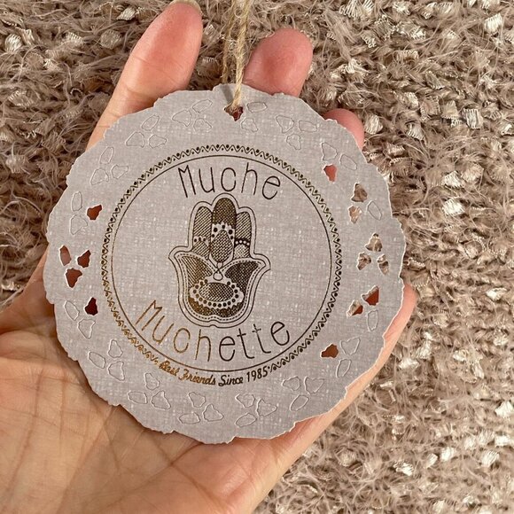 NWT Muche et Muchette Opa Rose Gold Fringed Textured Knit Cardigan Shawl OS - Picture 10 of 11